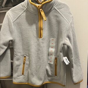 Old Navy Kids Fleece Pullover - Light Gray and Mustard